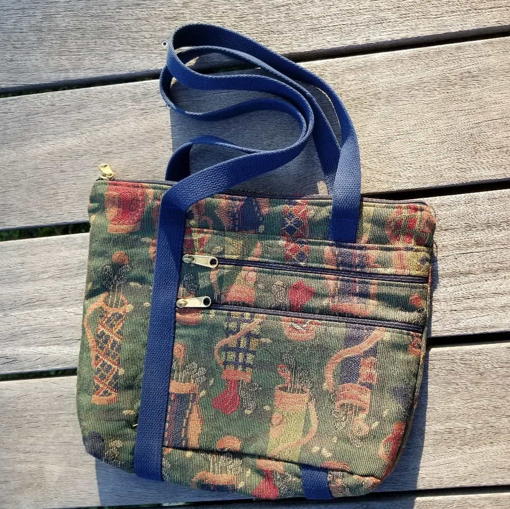 Tapestry Golf Print Womens Tote Bag Purse Handbag Green 13x10 Designs by Dee Dee